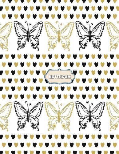 Notebook: Butterfly cover and Dot Graph Line Sketch pages, Extra large (8.5 x 11) inches, 110 pages, White paper, Sketch, Draw and Paint