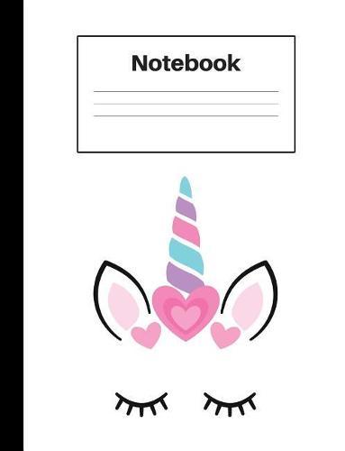 Notebook: Unicorn Heart, Graph Paper 4x4, Notebook Home Office School Student Teacher Homeschool, 7.4 x 9.7 in, 200 pages for kids, school, home, students, teachers