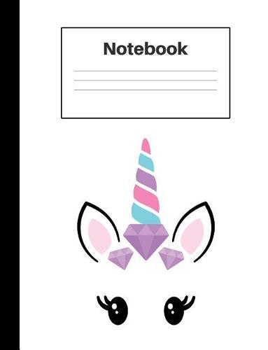 Notebook: Unicorn Purple Diamond, Graph Paper 4x4, Notebook Home Office School Student Teacher Homeschool, 7.4 x 9.7 in, 200 pages for kids, school, home, students, teachers