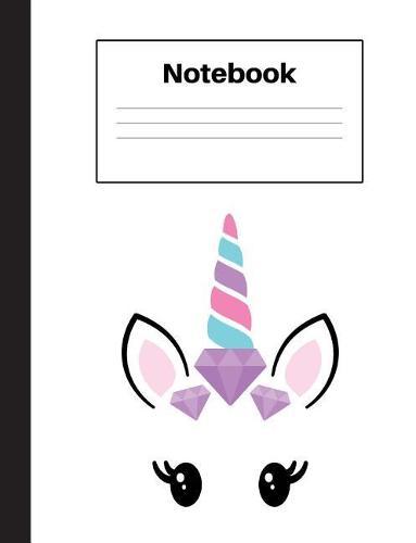 Notebook: Unicorn Purple Diamond, Handwriting, Notebook Home Office School Student Teacher Homeschool, 7.4 x 9.7 in, 200 pages for kids, school, home, students, teachers