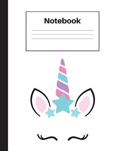 Notebook: Unicorn Blue Star, Dot Grid, Notebook Home Office School Student Teacher Homeschool, 7.4 x 9.7 in, 200 pages for kids, school, home, students, teachers
