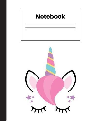 Notebook: Unicorn Pink Hair, Wide Rule, Notebook Home Office School Student Teacher Homeschool, 7.4 x 9.7 in, 200 pages for kids, school, home, students, teachers