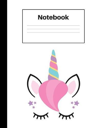 Notebook: Unicorn Pink Hair, Graph Paper 4x4, Notebook Home Office School Student Teacher Homeschool, 7.4 x 9.7 in, 200 pages for kids, school, home, students, teachers