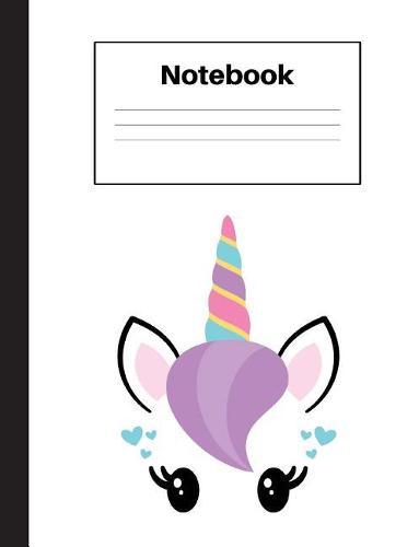 Notebook: Unicorn Purple Hair, Graph Paper 5x5, Notebook Home Office School Student Teacher Homeschool, 7.4 x 9.7 in, 200 pages for kids, school, home, students, teachers