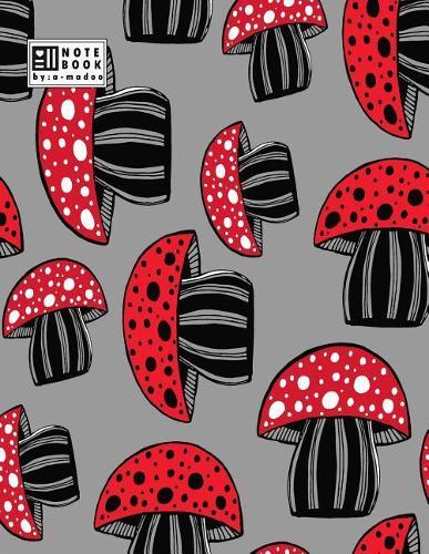 Notebook: Mushroom on grey cover and Dot Graph Line Sketch pages, Extra large (8.5 x 11) inches, 110 pages, White paper, Sketch, Draw and Paint