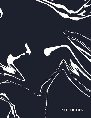 Notebook: Marble on black cover and Dot Graph Line Sketch pages, Extra large (8.5 x 11) inches, 110 pages, White paper, Sketch, Draw and Paint