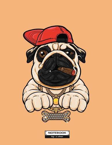 Notebook: Rapper dog on yellow cover and Dot Graph Line Sketch pages, Extra large (8.5 x 11) inches, 110 pages, White paper, Sketch, Draw and Paint