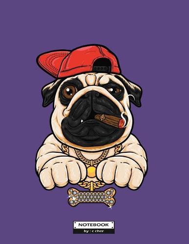 Notebook: Rapper dog on purple cover and Dot Graph Line Sketch pages, Extra large (8.5 x 11) inches, 110 pages, White paper, Sketch, Draw and Paint