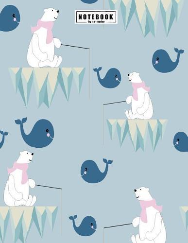 Notebook: Cute bear fishing cover and Dot Graph Line Sketch pages, Extra large (8.5 x 11) inches, 110 pages, White paper, Sketch, Draw and Paint