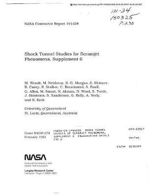 Shock Tunnel Studies of Scramjet Phenomena, Supplement 6