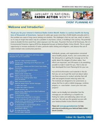 National Radon Awareness Month Event Planning Kit