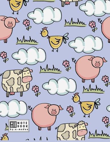 Notebook: Cute animals on purple cover and Dot Graph Line Sketch pages, Extra large (8.5 x 11) inches, 110 pages, White paper, Sketch, Draw and Paint