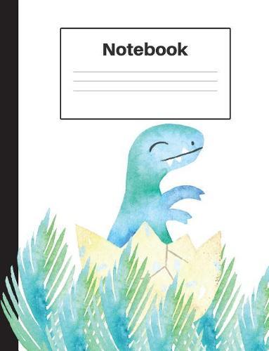Notebook: Dinosaur Tyrannosaurus Rex, Baby T Rex, Blue Ferns, Graph Paper 5x5, Notebook Home Office School Student Teacher Homeschool, 7.4 x 9.7 in, 200 pages kids, school, home, students, teachers