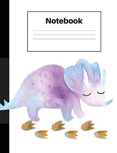 Notebook: Dinosaur Triceratops, Foot Prints, College Rule, Notebook Home Office School Student Teacher Homeschool, 7.4 x 9.7 in, 200 pages kids, school, home, students, teachers