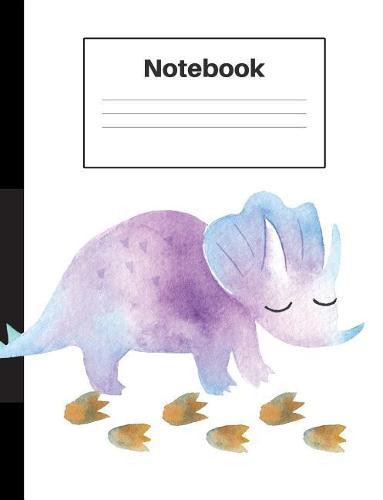 Notebook: Dinosaur Triceratops, Foot Prints, Dot Grid, Notebook Home Office School Student Teacher Homeschool, 7.4 x 9.7 in, 200 pages kids, school, home, students, teachers