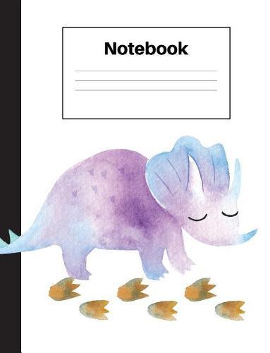 Notebook: Dinosaur Triceratops, Foot Prints, Handwriting, Notebook Home Office School Student Teacher Homeschool, 7.4 x 9.7 in, 200 pages kids, school, home, students, teachers