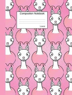 Llama Composition Notebook: Graph Paper Book to write in for school, take notes, for kids, teens, students, teachers, homeschool, pink Cartoon Animal Cover