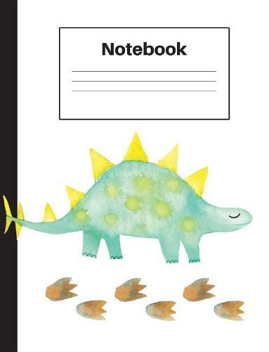 Notebook: Dinosaur Stegosaurus, Foot Prints, College Rule, Notebook Home Office School Student Teacher Homeschool, 7.4 x 9.7 in, 200 pages kids, school, home, students, teachers