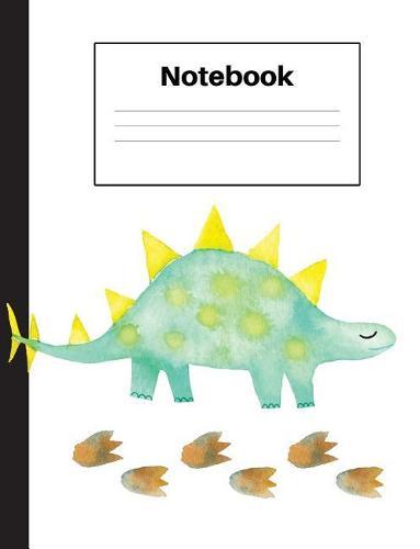Notebook: Dinosaur Stegosaurus, Foot Prints, Graph Paper 4x4, Notebook Home Office School Student Teacher Homeschool, 7.4 x 9.7 in, 200 pages kids, school, home, students, teachers
