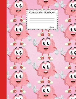 Composition Notebook Brain: Half College Ruled, Half Blank Book to Write in for School, Take Notes, Ideabook for Kids, Students, Teachers, Homeschool, Clever Boy, Pink Cartoon Character Cover