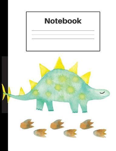 Notebook: Dinosaur Stegosaurus, Foot Prints, Graph Paper 5x5, Notebook Home Office School Student Teacher Homeschool, 7.4 x 9.7 in, 200 pages kids, school, home, students, teachers
