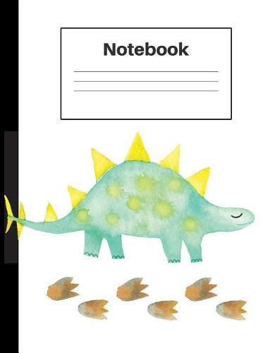 Notebook: Dinosaur Stegosaurus, Foot Prints, Handwriting, Notebook Home Office School Student Teacher Homeschool, 7.4 x 9.7 in, 200 pages kids, school, home, students, teachers