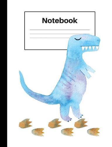 Notebook: Dinosaur Tyrannosaurus Rex, T Rex, Foot Prints, Handwriting, Notebook Home Office School Student Teacher Homeschool, 7.4 x 9.7 in, 200 pages kids, school, home, students, teachers