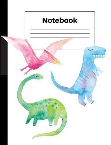 Notebook: Dinosaur Brontosaurus, T Rex, Pterodactyl, Graph Paper 4x4, Notebook Home Office School Student Teacher Homeschool, 7.4 x 9.7 in, 200 pages kids, school, home, students, teachers