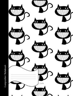 Cats Composition Notebook: Half Wide Ruled, Half Blank Book to write in for school, take notes, ideabook for teen girls and boys, students and teachers, homeschool, trendy black and white Soft Cover