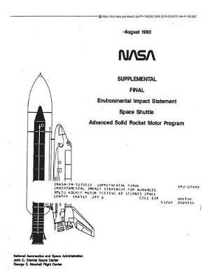 Supplemental Final Environmental Impact Statement for Advanced Solid Rocket Motor Testing at Stennis Space Center