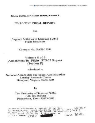 Support Activities to Maintain Sums Flight Readiness, Volume 8. Attachment B: Flight Sts-35 Report, Section F