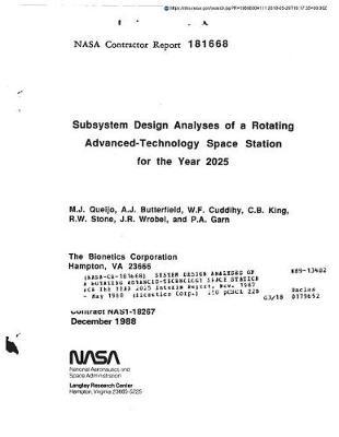 System Design Analyses of a Rotating Advanced-Technology Space Station for the Year 2025