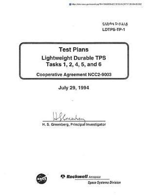 Test Plans. Lightweight Durable Tps: Tasks 1,2,4,5, and 6