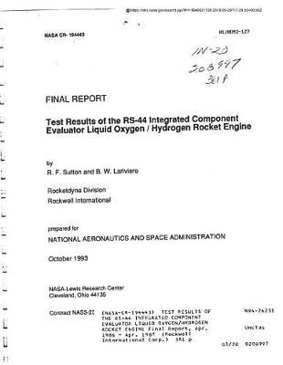 Test Results of the Rs-44 Integrated Component Evaluator Liquid Oxygen/Hydrogen Rocket Engine