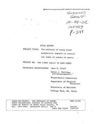 The Efficacy of Using Human Myoelectric Signals to Control the Limbs of Robots in Space