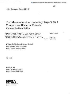 The Measurement of Boundary Layers on a Compressor Blade in Cascade. Volume 2: Data Tables