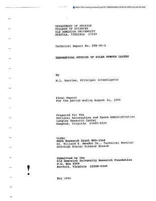 Theoretical Studies of Solar Pumped Lasers