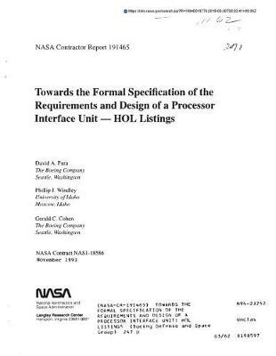 Towards the Formal Specification of the Requirements and Design of a Processor Interface Unit: Hol Listings