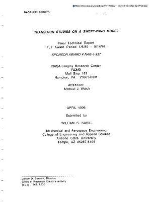 Transition Studies on a Swept-Wing Model