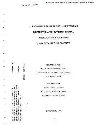Us Computer Research Networks: Domestic and International Telecommunications Capacity Requirements