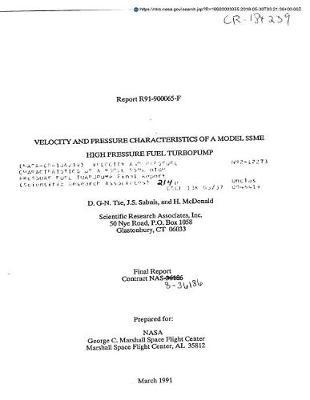 Velocity and Pressure Characteristics of a Model Ssme High Pressure Fuel Turbopump