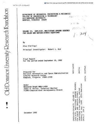 Volume 2: Explicit, Multistage Upwind Schemes for Euler and Navier-Stokes Equations