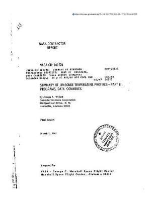 Summary of Jimsonde Temperature Profiles. Part 2: Programs, Data Comments