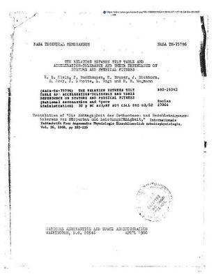 The Relation Between Tilt Table and Acceleration-Tolerance and Their Dependence on Stature and Physical Fitness