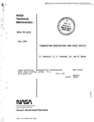 Thunderstorm Observations from Space Shuttle