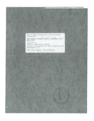 Use of Remote Sensing for Land Use Policy Formulation. [michigan]