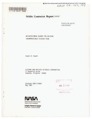 Weighted-Mean Scheme for Solving Incompressible Viscous Flow