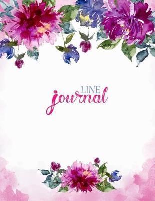 Line Journal: Notebook For Women, For Girls and School, Pink Floral Watercolors Notebook Diary Planner 8.5 x 11