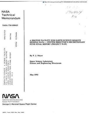 A Browse Facility for Earth Science Remote Sensing Data: Center Director's Discretionary Fund Final Report