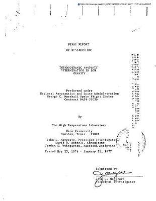 Thermodynamic Property Determination in Low Gravity
